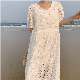  Boho Dress Casual Clothes Women Fashion Elegant White Cotton Shirt Dress