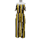  Rayon Ladies Stripe Printed Clothes Girl Women Woven Long Jumpsuit with Short Sleeve