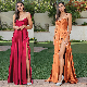  Manufacturer China Good Quality Competitive Price New Fashion A-Line Long Prom Dress with Shoulder Ties
