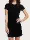  Solid Simple Dress, Casual Crew Neck Short Sleeve Mini Black Dress