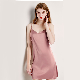  Custom Wholesale Women Pure Silk Camisole Dress Summer Slip Dress Nightdress
