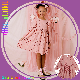  Customized Available Girls Dress with Hearts Pattern Soft Cotton Kids Clothes with Ruffles