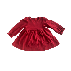 Custom 100% Combed Cotton Long Sleeve Tunic Blank Ruffle Baby Girl Dress