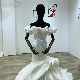  Mikado Elegant Bridal Gowns Beads Ruffled Lace Sleeveless Wedding Dresses for Bridal