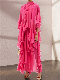 Ladies Advanced Cape Multilayer Evening Party Dress Stand-Neck Wide Swing Dress