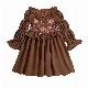  Factory Customized Autumn Spring Floral Long Sleeve Retro Kids Children′s Princess Dress
