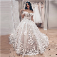 off Shoulder Bridal Ball Gown Lace Short Sleeves Wedding Dresses Lb21918