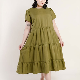 Women′s Plus Size Beautiful Short Sleeves Ruffle Dress manufacturer