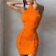  European Summer Round Neck Sleeveless Bodycon Dress