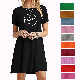  OEM Wholesale Screen Print Plain Casual Dresses Custom Blank Summer Short Sleeve Women T Shirt Dress