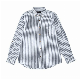  High Quality Turn Down Collar Long Sleeve Formal Work White Striped Shirts Dress for Men