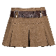  Women′ S Street Fashion High Waist Basic Solid Pleated Skirt Short Skirt