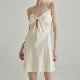  Custom Hollow-Carved Designwomen Clothing V-Neck Slip Cross Low Back Mini Silk Dresses