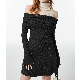 OEM Custom Autumn Winter Wool Women Turtleneck Knitted Sweater Dress