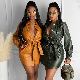  Sexy Sling Split Leather Woman Dress Nightclub Clothes Ladies Dress