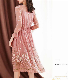  2020 Women′s Fashion Temperament Waist Crepe Chine Silk Women′s Dress