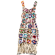  Bohemian Hand-Crocheted Cutout Retro Halter Sweater Summer New Knitted Tassel Dress for Women