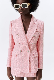 Knitted Special Pattern Thick Suit Pink Coat Women′s Jacket