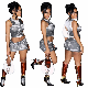 L27638 Fashion Denim Print Sleeveless Skirt Set