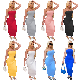  S-Shaper Latest Summer Custom Print Women off-The-Shoulder Sleeveless Skinny Mini Strapless Long-Length Bodycon Party Casual Dress