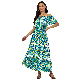  Custom Woven off Shoulder Ladies Boho Beachwear Printed Bohemian Women Long Dress