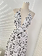  Customized Clothes Cotton Summer Women Lady V Neck Polka DOT Strap Dress Brand Label Logo Digital Printing with Wholesale Price