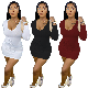  L285994 Casual Pit Low-Cut V Neck Sexy Mini Dress