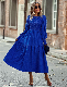  Skylark Wholesale Boat Neckline Long Sleeve Autumn Thermal Swing Dress