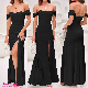 Dear-Lover China Wholesale Clothing Black Thigh High Split Sheath off Shoulder Vintage Cocktail Bodycon Evening Party Women Sexy Club Fashion Women Dress