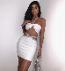  Hot Neck Rhinestones Bandage Club Tight Sexy Dress Top Skirt Set