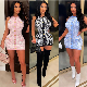 Women Summer Sexy Short Slim Print Knitted Sleeveless Dress