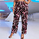  2023 Plus Size Clothing Printed Loose High Waist Wide Leg Pants