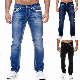  Men Denim Slim Ripped Pants Casual Leisure Men′s Jeans with Hole