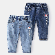 Boys′ Spring and Autumn Children′s Stretch Trousers Yangqi 2022 New Korean Version of Cartoon Trousers Baby Jeans