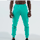  Wholesale Blank Elastic Waistband Green Men Gym Jogger Pants with Zipper Pockets