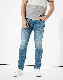  Fashion Slimmer Light Blue Straight Fit Jeans Custom Style Jean for Mens with Multi Mokey Washing