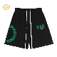  Custom Chenille Embroidery Gym Drawstring Cotton Sweat Shorts