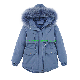  Women′s Beautiful Design Nylon Winter Hood Fur Jacket with Lamb Fleece Lining