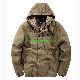  Man Warm Winter Cotton Enzyme Washing Hood Jacket with Fleece Lining
