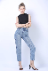  Women Pants MID Waist Lady Stretch Light Blue Trend Fashion Jeans