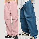  Wholesale Custom Logo Mens Summer Casual 100%Polyester Pants Loose Fog Powder Cargo Pants Casual 2023 Designer Summer Work Wear Trousers