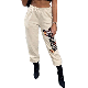  L99465 New Fashion Style Casual Beige Printed Trouser