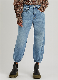 Women′ S Jogger Fit Jeans Lady′ S Blue Loose Fit Ankle Denim Pants manufacturer