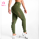 High Waist Thick Tights Green Mesh Ladies Yoga Pants