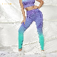  New Gradient Color High Waist Yoga Pants Ladies Summer Fitness Trousers Outdoor Sweatpants Ywcw0729