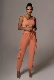  2 Piece Set Casual Sports Sweat Suit Woman Drawstring Women Trousers Wbb16844