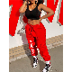  Joggers Swefruit Modelck Stacked Pants Leg Zipper Ants Leg Zipper New Lemon Sliceshes for Women 1 Piece