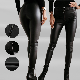  Wholesale Plus Size Western Bulk Fashion Clothes Trousers Black Solid Tactical New Design Skinny Zipper PU Pants