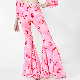  2023 Fashion Women Clothing Print Pants Fit Lady Flare Trousers