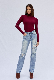  Women High Quality Low Waist Puncture Design Fashion Denim Light Blue Jeans